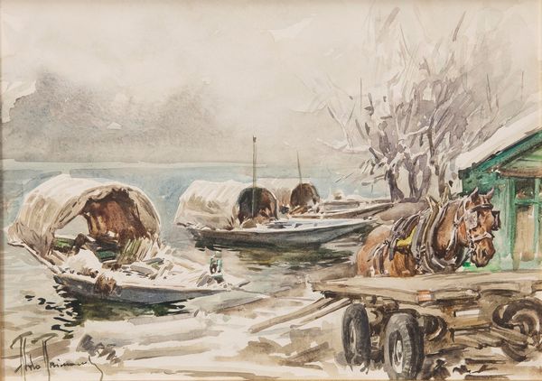 Aldo Raimondi : Vedute con barche  - Asta Arte Figurativa tra XIX e XX Secolo - Associazione Nazionale - Case d'Asta italiane