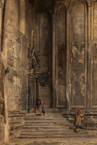 Stefano Donadoni : Scalinata del Duomo di Bergamo  - Asta Arte Figurativa tra XIX e XX Secolo - Associazione Nazionale - Case d'Asta italiane