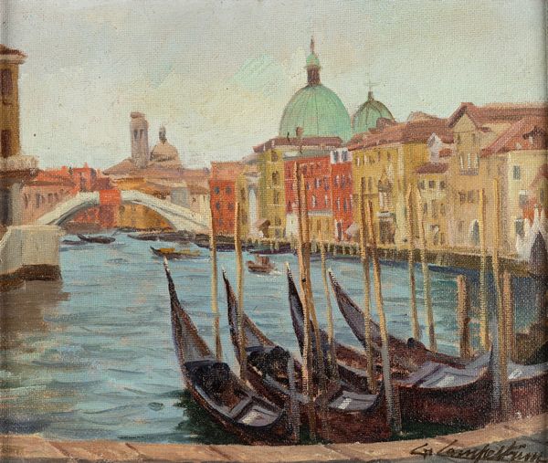 Gianfranco Campestrini : Venezia, Ponte degli Scalzi  - Asta Arte Figurativa tra XIX e XX Secolo - Associazione Nazionale - Case d'Asta italiane