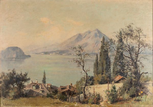 Giannino Grossi : Lago di Como da Fiumelatte  - Asta Arte Figurativa tra XIX e XX Secolo - Associazione Nazionale - Case d'Asta italiane