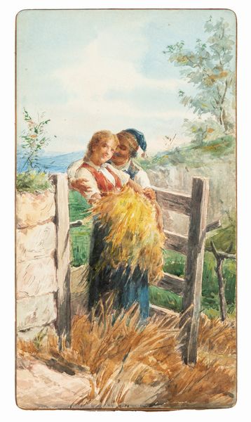 Scuola italiana del XIX secolo : Popolani  - Asta Arte Figurativa tra XIX e XX Secolo - Associazione Nazionale - Case d'Asta italiane