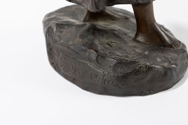 Giovanni De Martino : Fanciulla con oca  - Asta Arte Figurativa tra XIX e XX Secolo - Associazione Nazionale - Case d'Asta italiane