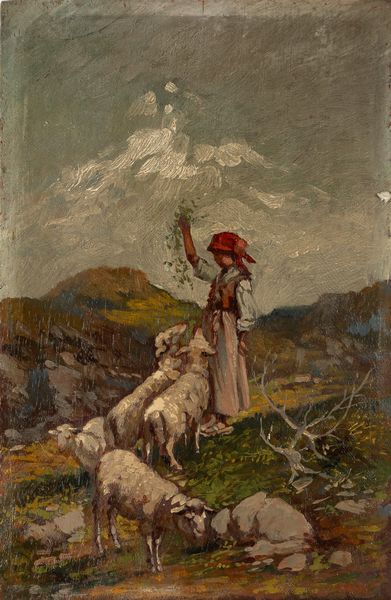 Scuola del secolo XIX : La pastorella  - Asta Arte Figurativa tra XIX e XX Secolo - Associazione Nazionale - Case d'Asta italiane