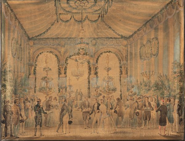 GIOVANNI MIGLIARA : Banchetto  - Asta Arte Figurativa tra XIX e XX Secolo - Associazione Nazionale - Case d'Asta italiane