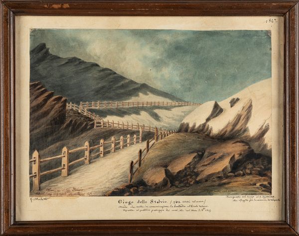 Felice Muletti : Giogo dello Stelvio; Strada del Sempione; Ospizio di Valdobbia  - Asta Arte Figurativa tra XIX e XX Secolo - Associazione Nazionale - Case d'Asta italiane