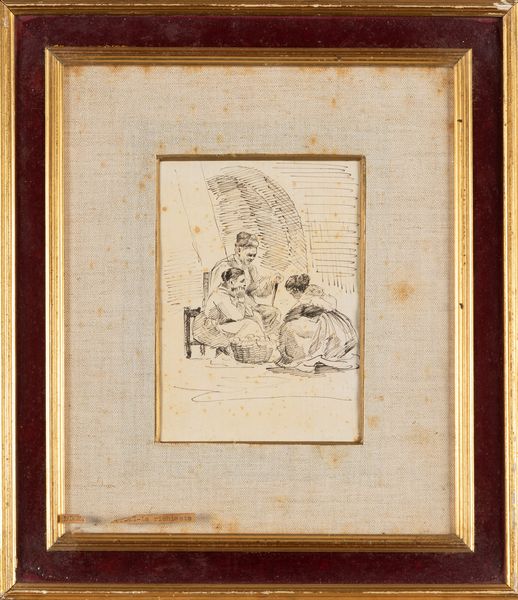 Seguace di Domenico Morelli, secolo XIX : Studi di figure, da invenzioni di Domenico Morelli  - Asta Arte Figurativa tra XIX e XX Secolo - Associazione Nazionale - Case d'Asta italiane