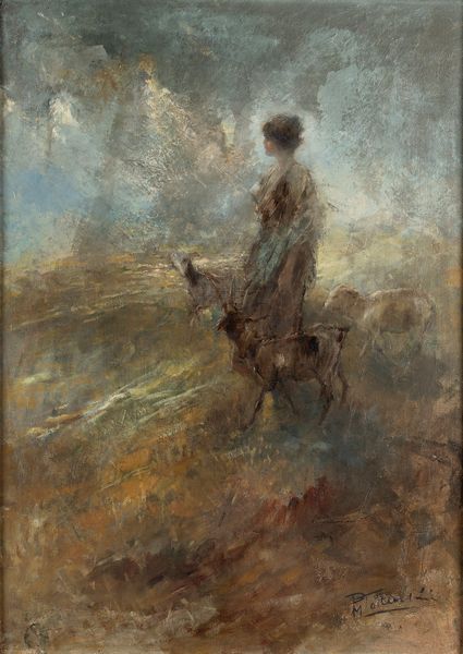 Giovanni Battista Todeschini : La pastorella  - Asta Arte Figurativa tra XIX e XX Secolo - Associazione Nazionale - Case d'Asta italiane