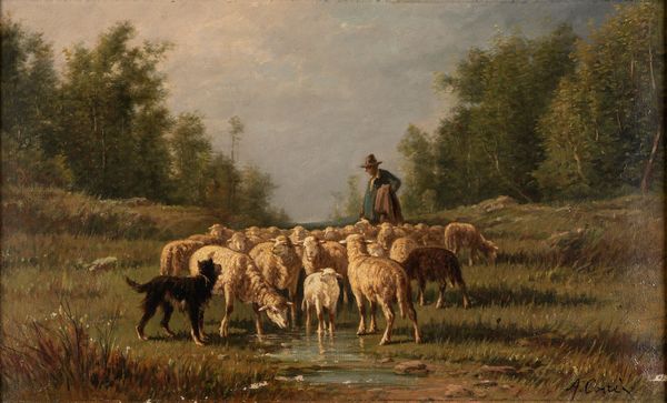 Andrés Cortés : Il gregge  - Asta Arte Figurativa tra XIX e XX Secolo - Associazione Nazionale - Case d'Asta italiane