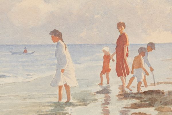 PAOLO SALA : In riva al mare  - Asta Arte Figurativa tra XIX e XX Secolo - Associazione Nazionale - Case d'Asta italiane