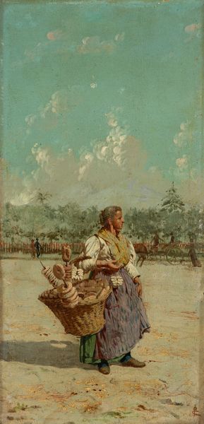 Carlo Pellegrini : Venditrice di ciambelle  - Asta Arte Figurativa tra XIX e XX Secolo - Associazione Nazionale - Case d'Asta italiane