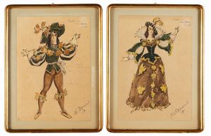 Nikolai Aleksandrovic Benois - Bozzetti per il ballo in maschera al Teatro alla Scala