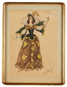 Nikolai Aleksandrovic Benois : Bozzetti per il ballo in maschera al Teatro alla Scala  - Asta Arte Figurativa tra XIX e XX Secolo - Associazione Nazionale - Case d'Asta italiane