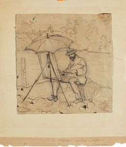 Theodore Douzon - Il pittore Ferdinand Hodler al cavalletto