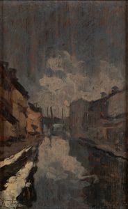 Achille Cattaneo - Naviglio a Milano