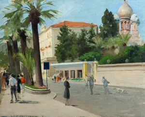 Antonio Moretti : Corso Imperatrice a Sanremo  - Asta Arte Figurativa tra XIX e XX Secolo - Associazione Nazionale - Case d'Asta italiane