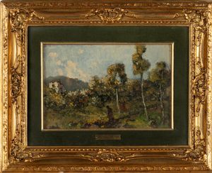 Lorenzo Gignous : Verso casa; Nel bosco  - Asta Arte Figurativa tra XIX e XX Secolo - Associazione Nazionale - Case d'Asta italiane