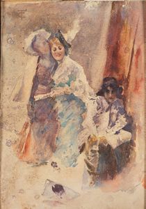 Ambito di Tranquillo Cremona (Pavia 1837-Milano 1878) - Page Boudeur, da Tranquillo Cremona