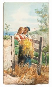 Scuola italiana del XIX secolo : Popolani  - Asta Arte Figurativa tra XIX e XX Secolo - Associazione Nazionale - Case d'Asta italiane