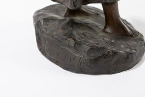 Giovanni De Martino : Fanciulla con oca  - Asta Arte Figurativa tra XIX e XX Secolo - Associazione Nazionale - Case d'Asta italiane