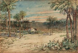 Scuola italiana del XIX secolo - Paesaggio orientale