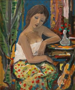 Giulio Masseroni - Donna con chitarra