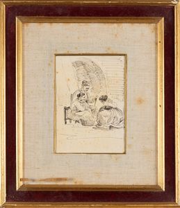 Seguace di Domenico Morelli, secolo XIX : Studi di figure, da invenzioni di Domenico Morelli  - Asta Arte Figurativa tra XIX e XX Secolo - Associazione Nazionale - Case d'Asta italiane