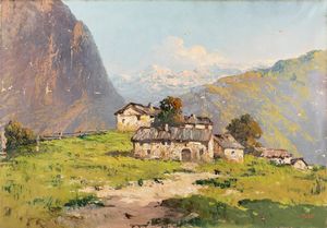 Scuola italiana del XX secolo - Baite in montagna