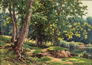 Reginald  Aspinwall : Leafy forest  - Asta Arte Figurativa tra XIX e XX Secolo - Associazione Nazionale - Case d'Asta italiane