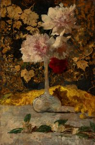 Mosè Bianchi - Vaso di peonie