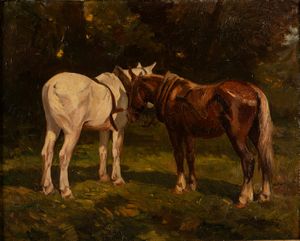 Tito Corbella - Cavalli a riposo