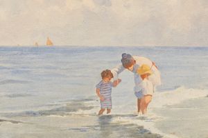 PAOLO SALA : In riva al mare  - Asta Arte Figurativa tra XIX e XX Secolo - Associazione Nazionale - Case d'Asta italiane