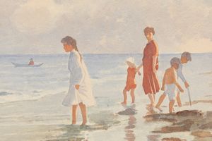 PAOLO SALA : In riva al mare  - Asta Arte Figurativa tra XIX e XX Secolo - Associazione Nazionale - Case d'Asta italiane