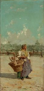 Carlo Pellegrini - Venditrice di ciambelle