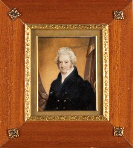 Scuola inglese, secolo XIX -  Ritratto di gentiluomo inglese a tre quarti