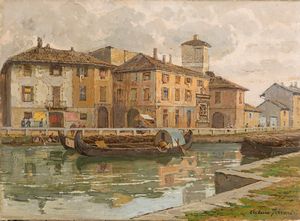Arturo Ferrari - La Darsena del Naviglio Vallone