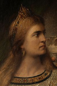 Jacopo D'Andrea : Rosmunda al banchetto di Alboino  - Asta Arte Figurativa tra XIX e XX Secolo - Associazione Nazionale - Case d'Asta italiane