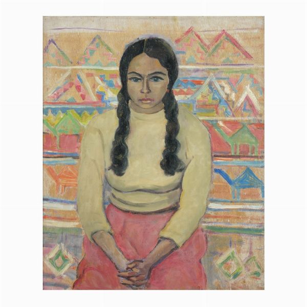 Moses Levy : Beduina a Tunisi  - Asta Dipinti e Sculture - Associazione Nazionale - Case d'Asta italiane