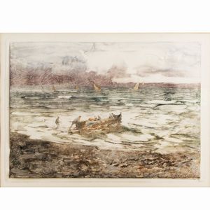 Pompeo Mariani Pompeo Mariani - Barca con pescatori