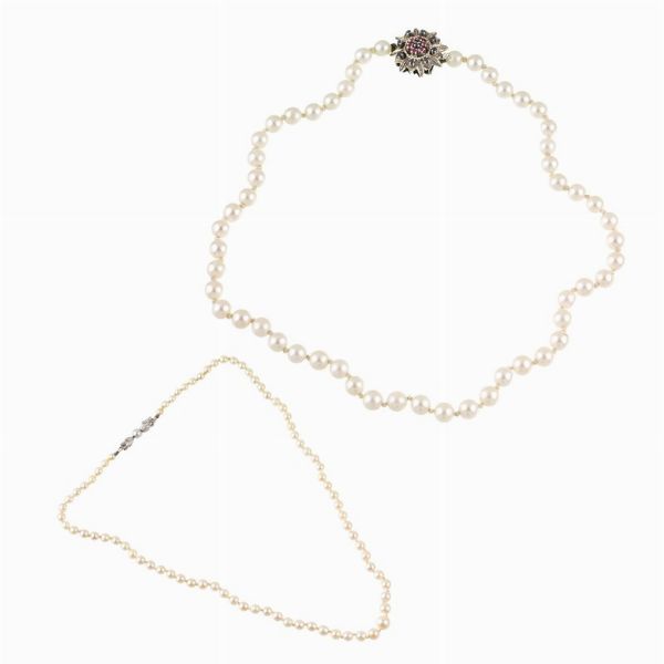 DUE COLLANE DI PERLE  - Asta Gioielli  - Associazione Nazionale - Case d'Asta italiane