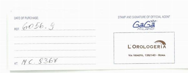 GAGA' MILANO CRONOGRAFO REF. 6056.9  - Asta Orologi - Associazione Nazionale - Case d'Asta italiane