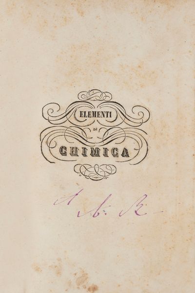 Domenico Mamone Capria : Elementi di chimica filosofica - sperimentale  - Asta Libri, Autografi e Stampe - Associazione Nazionale - Case d'Asta italiane