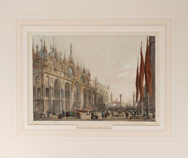 Joseph Nash : St Mark's church and the piazzetta - the Giants Stairs  - Asta Libri, Autografi e Stampe - Associazione Nazionale - Case d'Asta italiane