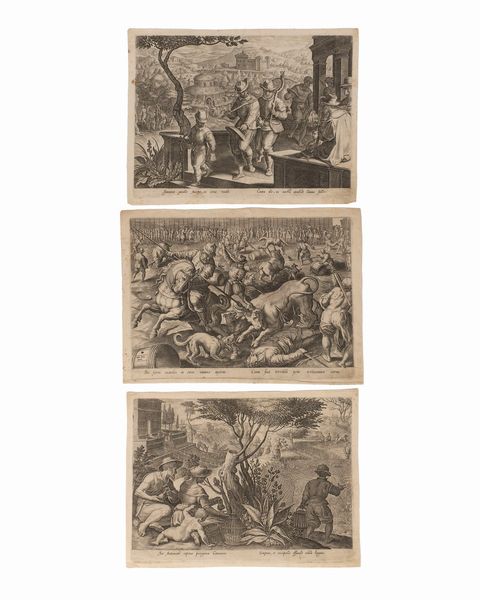 Jan Van der Straet Stradanus : Venationes Ferarum, avium, piscium, pugnae bestiarum  - Asta Libri, Autografi e Stampe - Associazione Nazionale - Case d'Asta italiane