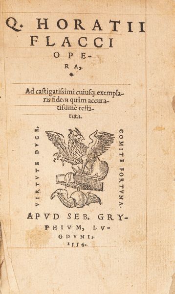Orazio, Flacco Quinto : Opera  - Asta Libri, Autografi e Stampe - Associazione Nazionale - Case d'Asta italiane