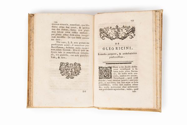 Giorgio Bonelli : Memoria intorno all'olio di ricino volgare. Aggiuntovi due opuscoli sulla stessa materia, l'uno del signor Canvane e l'altro del signor Hungerbyhler.  - Asta Libri, Autografi e Stampe - Associazione Nazionale - Case d'Asta italiane