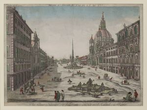 JEAN BARBAULT - Vue de la place Navone sur les ruines du Cirque Agonale à Rome