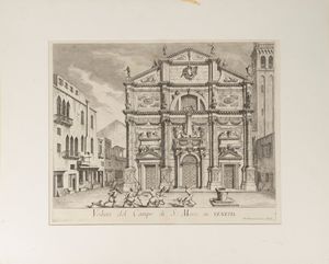 Domenico Lovisa - Veduta del Campo di S. Moise in Venetia