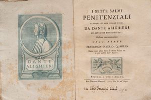 Francesco Saverio Quadrio - I sette salmi penitenziali trasportati alla volgar poesia da Dante Alighieri ed altre sue rime spirituali.