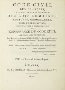 Henri  Jean-Baptiste  Dard - Code civil des Français avec des Notes indicatives des Lois Romaines	