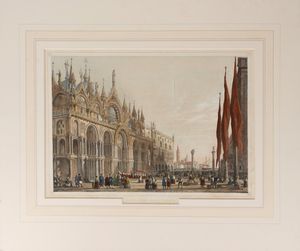 Joseph Nash - St Mark's church and the piazzetta - the Giants Stairs